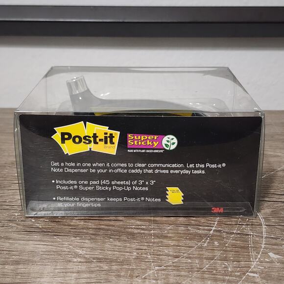 Post-it Pop-up Note Dispenser Golf Driver Head Shape Old Stock Original Box - Picture 3 of 4